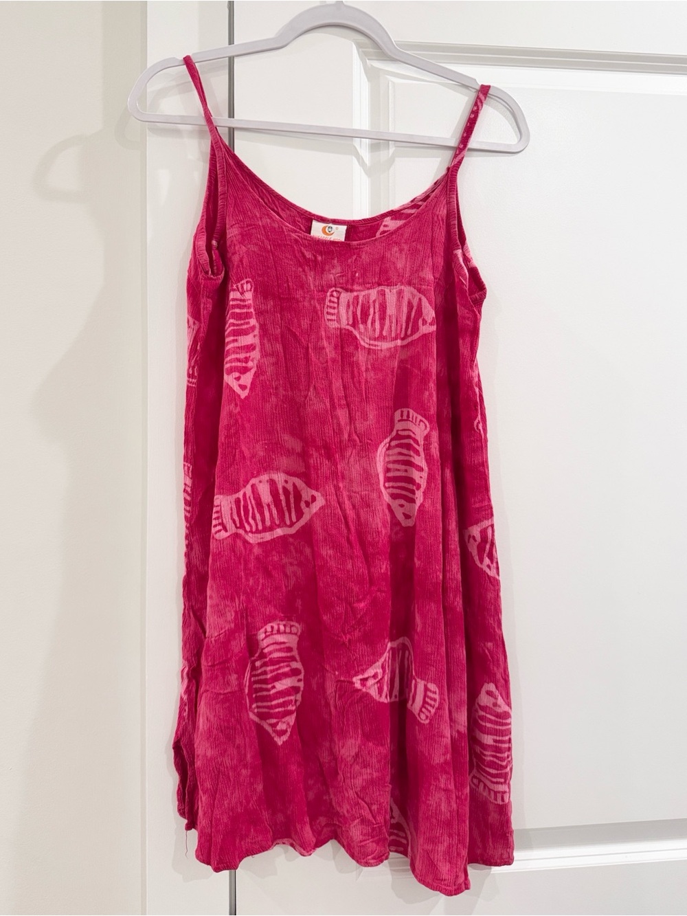 Pineapple Moon • Vintage Y2K Pink Fish-Print Beach Dress Coverup